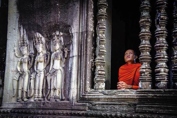AmaWaterways, AmaDara, Angkor Ruins Monk.jpg